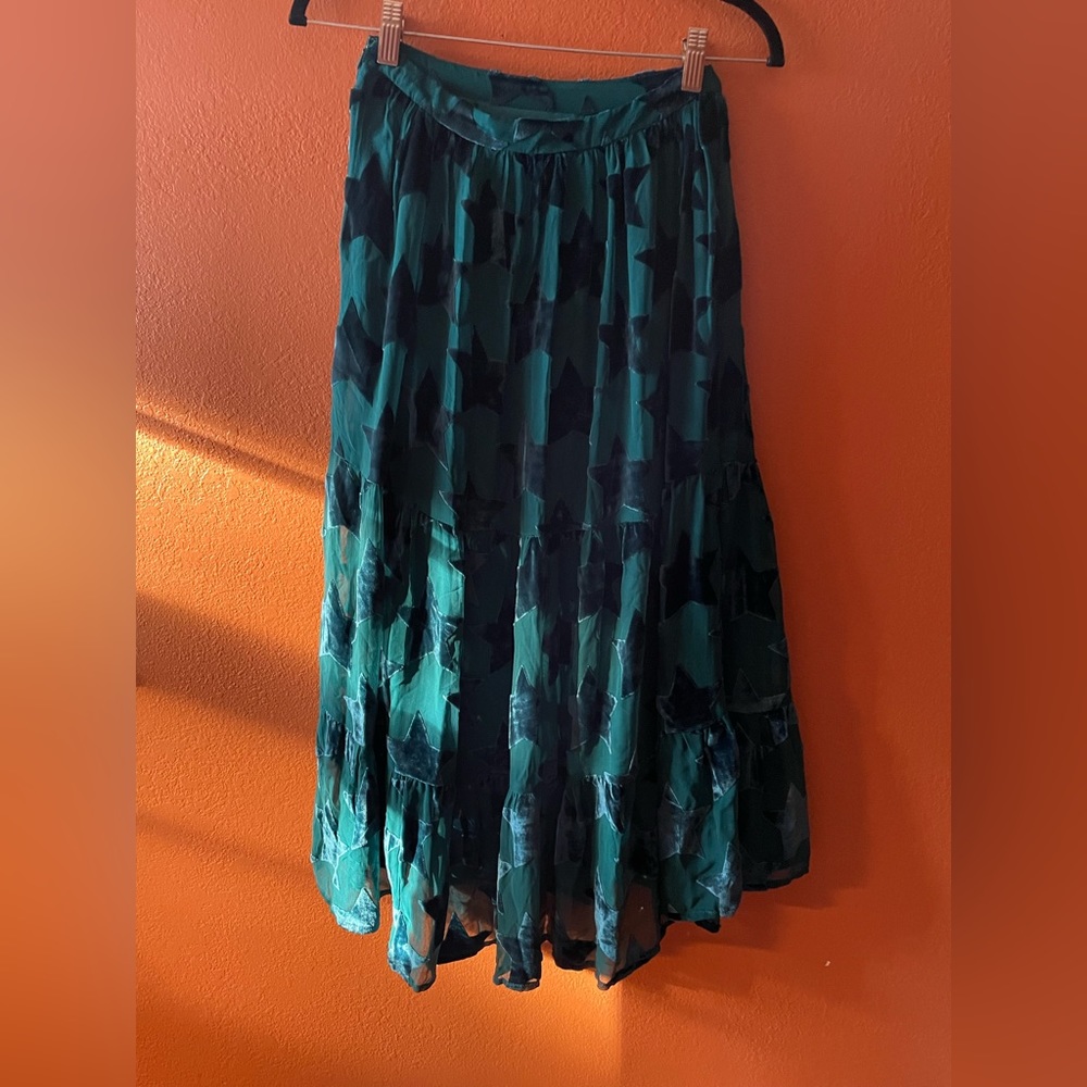 Anthropologie Maeve Velvet Star Skirt - XS